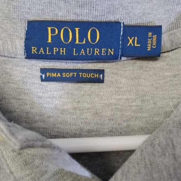 Polo Ralph Lauren Polo Shirt Mens XL Gray Flesh Pony Pima Soft Touch Casual - Picture 4 of 9